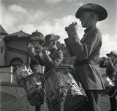 College Cadet Corps Drummers, 1936 (J Bechervaise)
